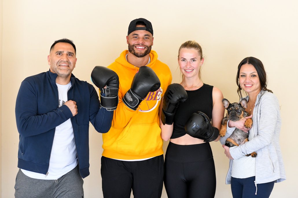 Coach Francisco with boxing clients at Empire Boxing DFW gym in Plano Texas